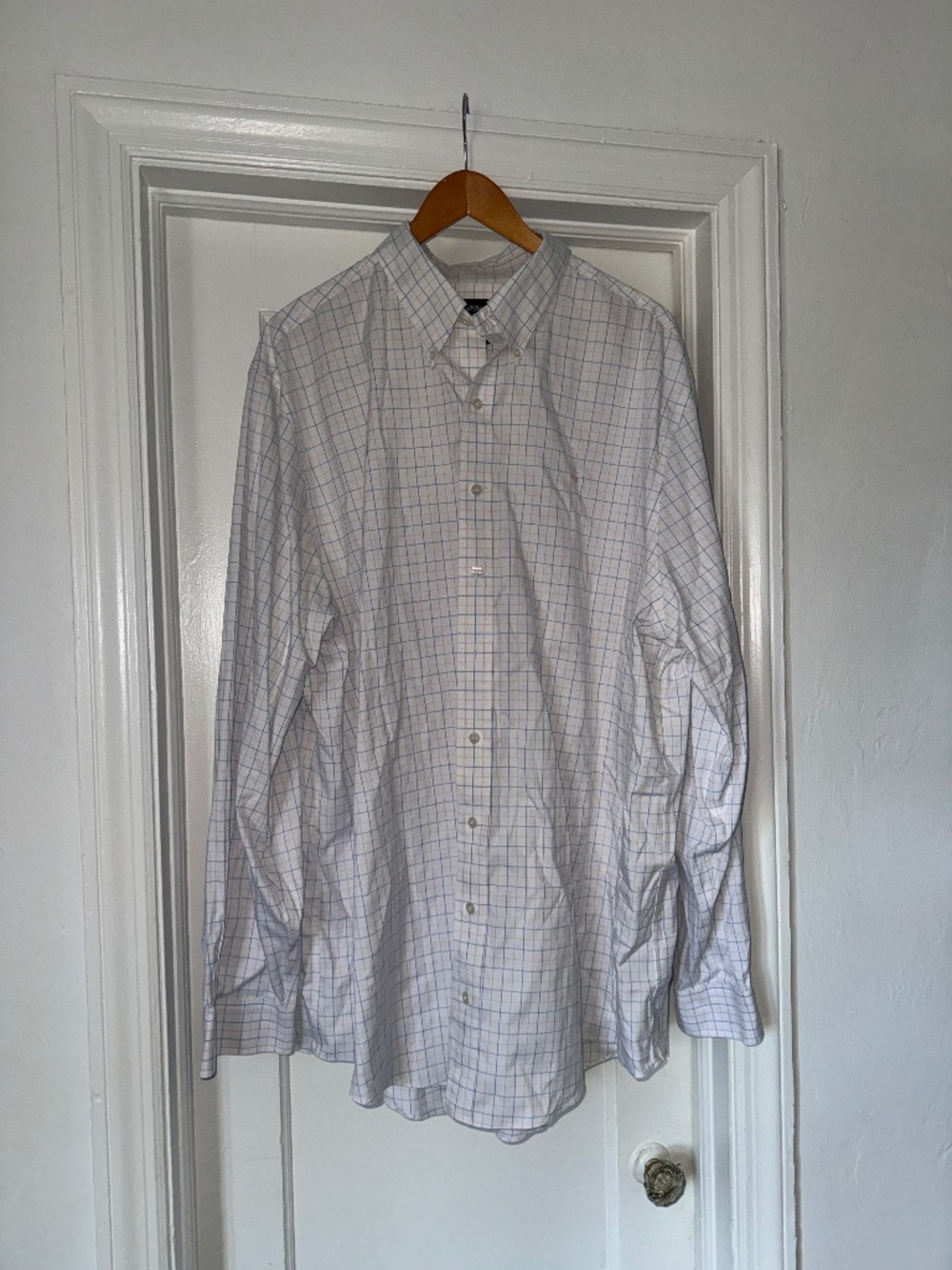 Brooks Brothers 2XLT The Original Polo Shirt - White with blue/pink checks